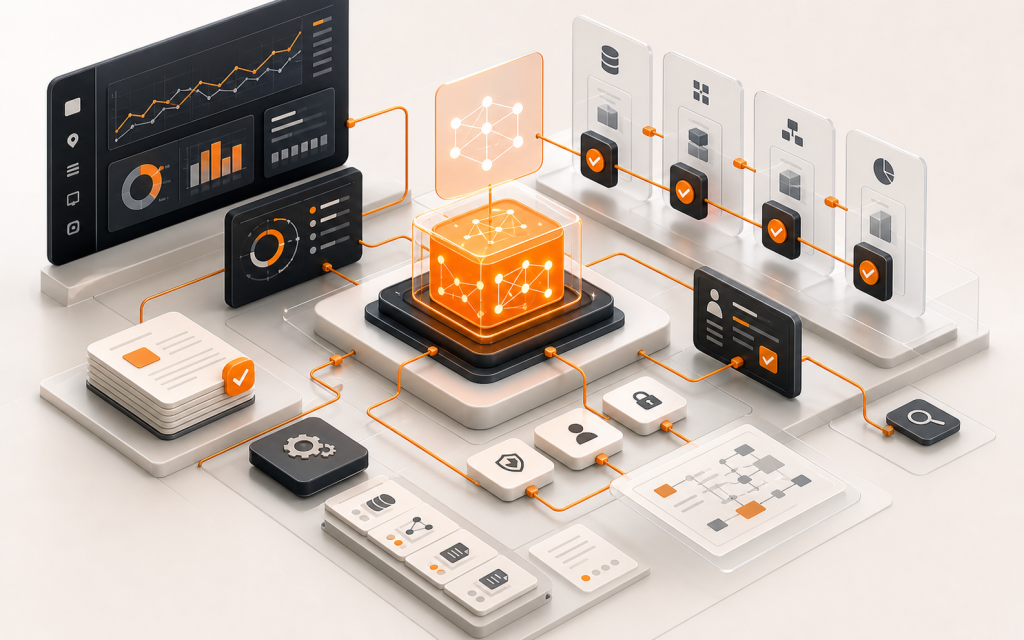 AI governance workflow with human review, accountability, and operational control points.